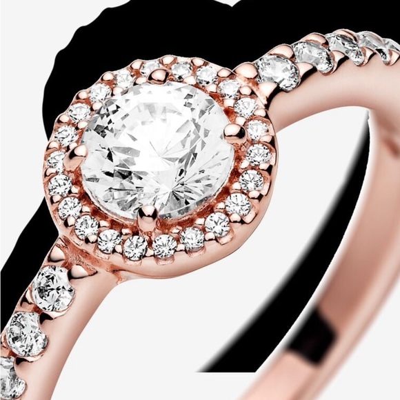 ❤️Pandora Classic Sparkle Halo Ring 14KT ROSE GOLD - Picture 2 of 4